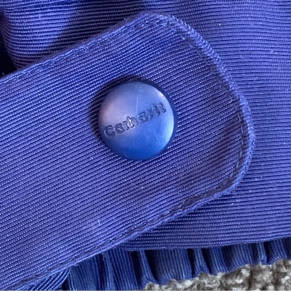 VINTAGE CARHARTT BLUE NYLON SHELL SHERPA FLEECE JACKET SIZE LARGE - Picture 9 of 9